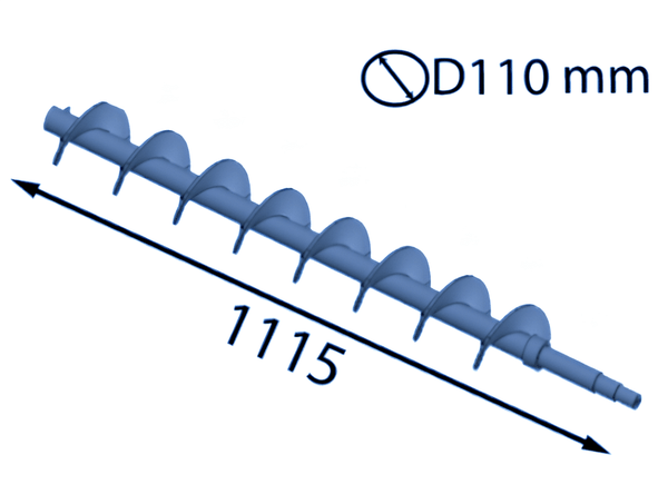 1115x110 mm Kleiner Spiralschaft (linksgängig) für Eschlböck ®