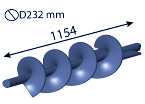 1154 mm DIA 232 mm Schnecke (linksdrehend) für Kesla ®