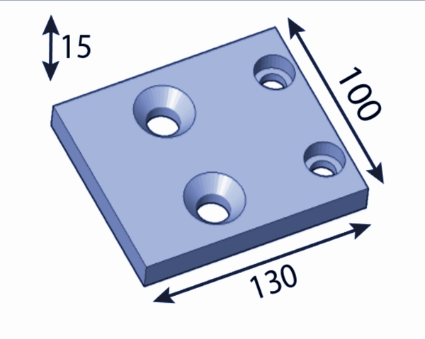 130x100x15 mm Freiraumplatte für Jenz®