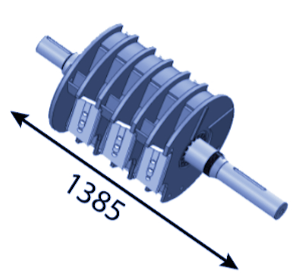 1385 mm Kesla-Trommel mit Achse für Kesla ®