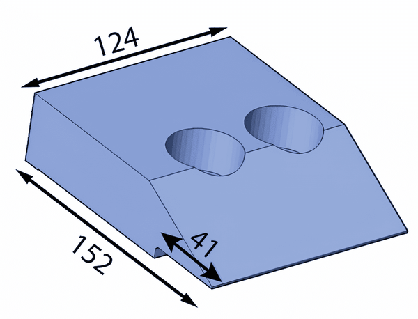 152x124x39mm Obermesserhalter + 5m gerade Löcher für Eschlböck ®