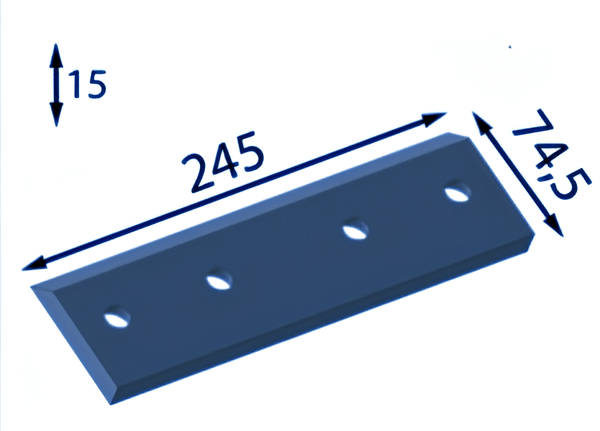 245x74,5x15 mm T5 Rotorschutzplatte für Eschlböck ®