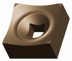 40x40x20 mm Konkavfräser mit quadratischem Loch aus Wolframkarbid