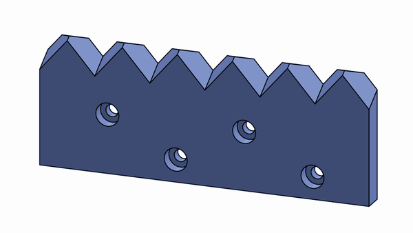 455x180x30 mm Gegenmesser für Vecoplan ® Links