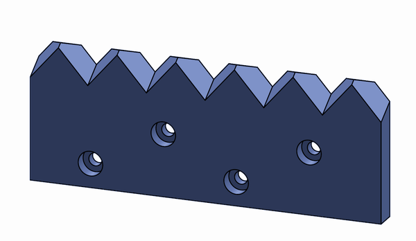 455x180x30 mm Gegenmesser für Vecoplan ® Rechts