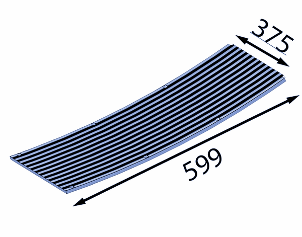 599x375x8 mm Blasrohr geteilte Verschleißplatte für Eschlböck ®