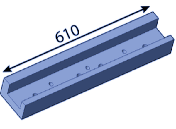 610 mm Grundplatte für unteres Gegenmesser für Kesla ®